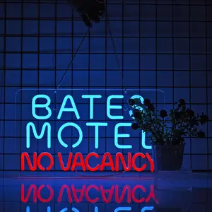 Serbasic Bates Motel No Vacancy Neon Wall Party Decoration USB Powered Acrylic Lights for Beer Bar Club Office Bedroom Adjustable 5 Levels Brightness Christmas Decor