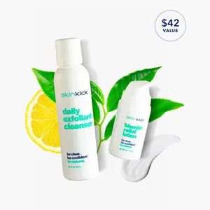 Skin Kick Blemish Kick Duo: 4-in-1 Daily Cleanser & Blemish Relief for Clear, Healthy Skin – All Skin Types" Skincare Exfoliant Gentle Cleansing