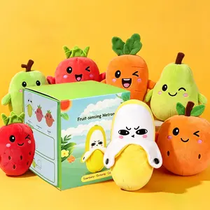 SnugPlay Interactive Music Plush Toy Set – Banana, Strawberry & Carrot Electric Plush Toys for Parent-Child Interaction, Couples & Friends Prank Toy, Valentines Day & Easter Party Fun Gift for Kids & Adults stuffed animals cute girly gifts