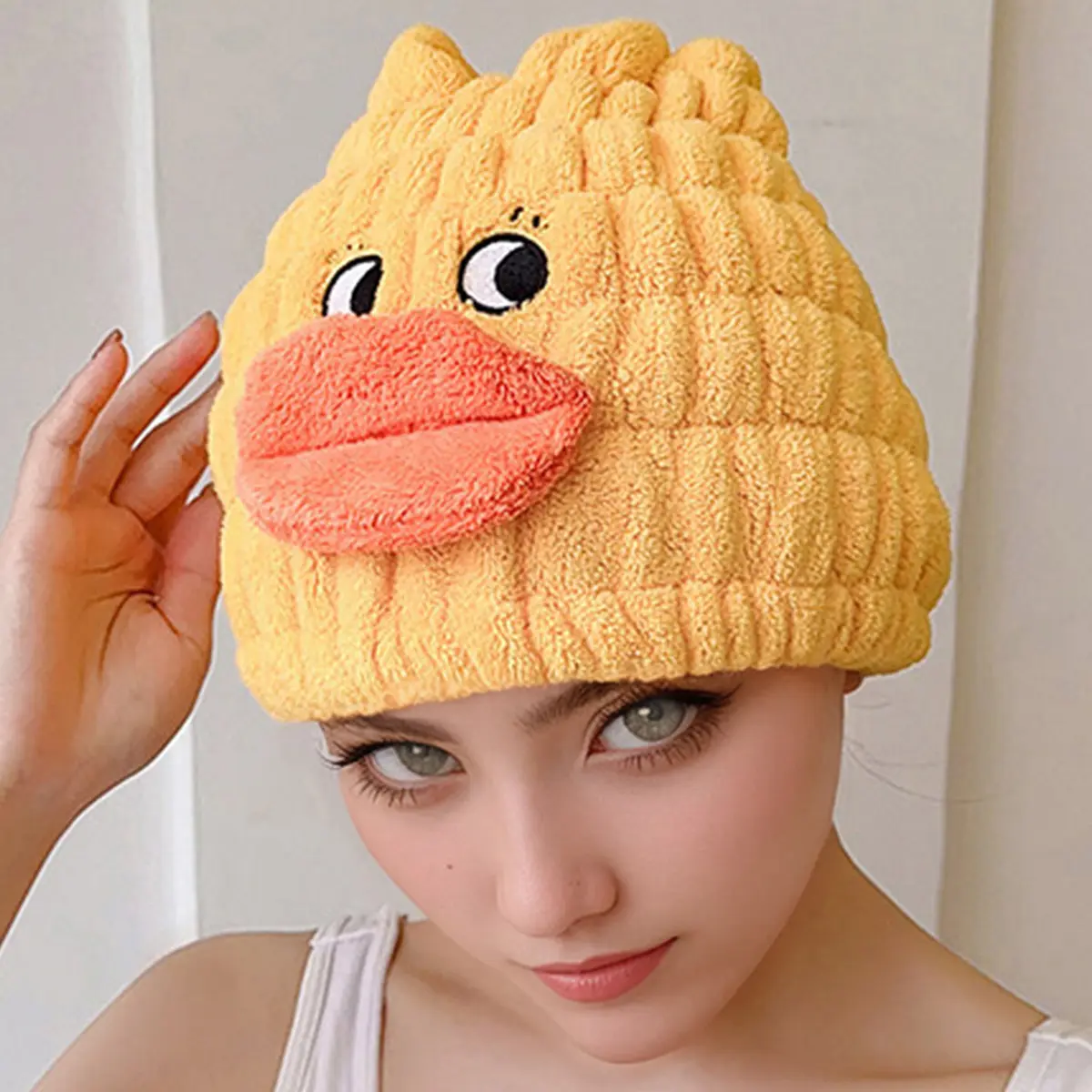 Cute Quick-Dry Hair Towel Cap, Hair Turban Towel for Women, Super Absorbent Bath Hat, No Need to Blow Dry, New Design Head Wrap, Ideal for Daily Use