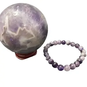 Dream Amethyst sphere crystal set natural beauty