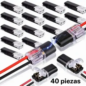 Wire Connectors , Low Voltage Wire Plug-in Connectors with Locking Buckle - 40PCS- No-Stripping Quick Splice Clips for, LED Strip Light and Electrical Cable Extension for Home Lighting Projects double-wire quick-clip outdoorfun