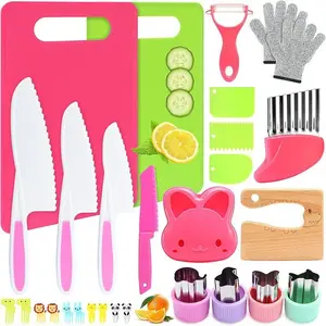 29-Piece Children's Kitchen Cooking Set, Child-Safe Plastic Cooking Utensils, Toddler Kitchen Supplies, Realistic Cooking Toys for Kids to Help Keep Them Engaged and Interested in Cooking, Kitchen Utensils, Toy Set.