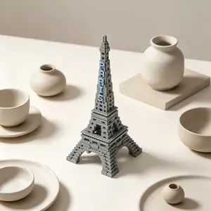Eiffel Tower 3D Puzzle Building Blocks Decoration, Bookshelf Home Office Cabinet Decor, Party Living Room TV Stand Display Gift