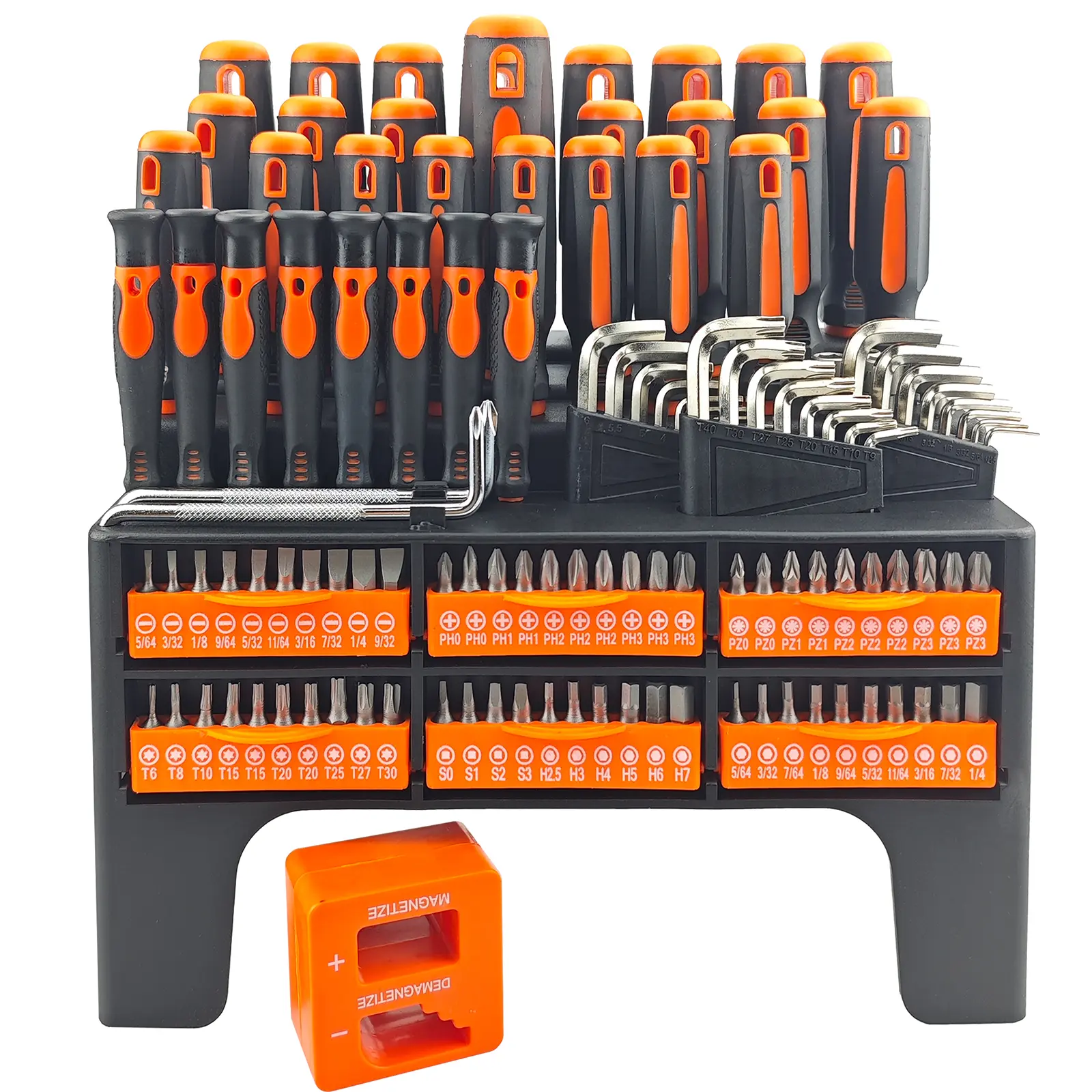 125-Piece Magnetic Screwdriver Set, Plastic Grade, Men's Tools