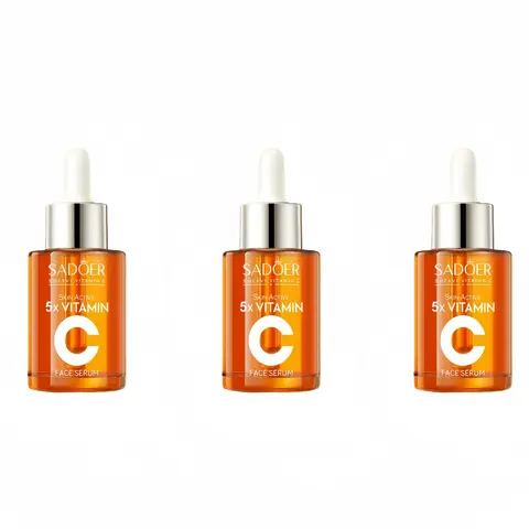 5X Vitamin C Face Serum (30ml Dropper Bottle) - Bright VC+ Boost 5-in-1 Moisturizer for Women, Hydrating Nourishing Essence, Pore Care, Dark Spots Treatment, Remedy for Dark Spots, Daily Skincare Routine Christmas Gift (Glow Up Challenge Compatible)