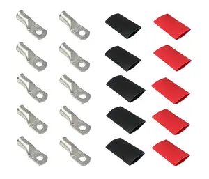 2/0 Gauge Cable Lugs with Heat Shrink Tubing