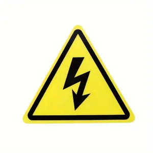 2pcs Electric Shock Warning Stickers, High Voltage Danger Sign, Waterproof Durable Triangle Adhesive Labels, Safety Awareness Signs