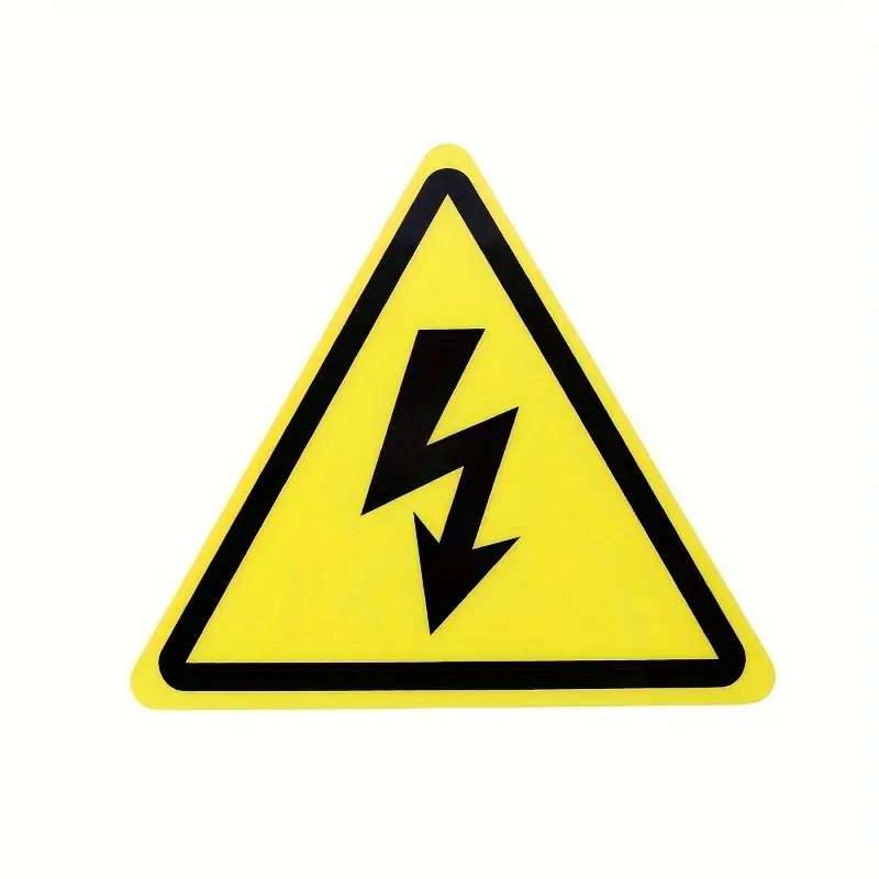 2pcs Electric Shock Warning Stickers, High Voltage Danger Sign, Waterproof Durable Triangle Adhesive Labels, Safety Awareness Signs