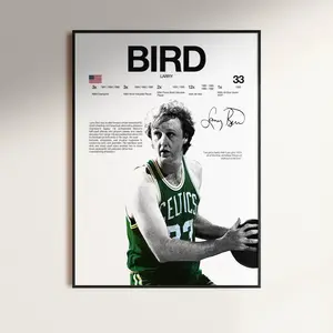 Larry Bird Poster, Wall Print, Basketball , Poster Print, Sports Decor, Boston Celtics Poster, Basketball Gift