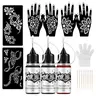 Semi-Permanent Tattoo Ink Set for DIY Freehand Tattoos, Long-Lasting Waterproof Temporary Body Ink with Reusable Stencils and Tool Accessories, Body Art Kit for Parties, Trendy Looks and Halloween