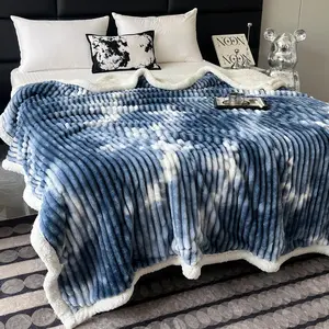 Soft Comfortable Blanket, 1 Count Double Sided Thickened Warm Throw Blanket, Multipurpose Blanket for Home Office Bed Camping Travel