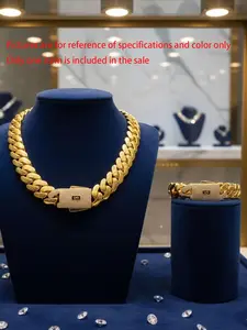 16Mm 20mm Men's Miami Cuba Link, Chilled Monaco Buckle 14K 18k Gold Plated Heavy Brass Necklace and Bracelet Available for Sale Jewelry Cross Accessories, Unique Gifts