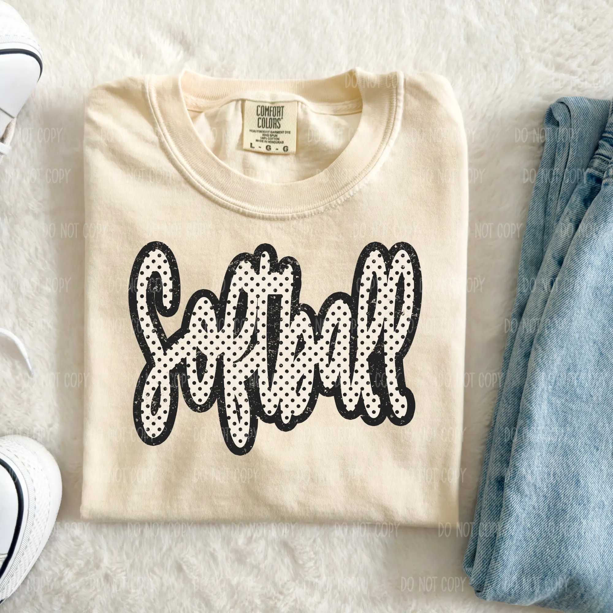 Polka Dot Softball Tee or Sweatshirt