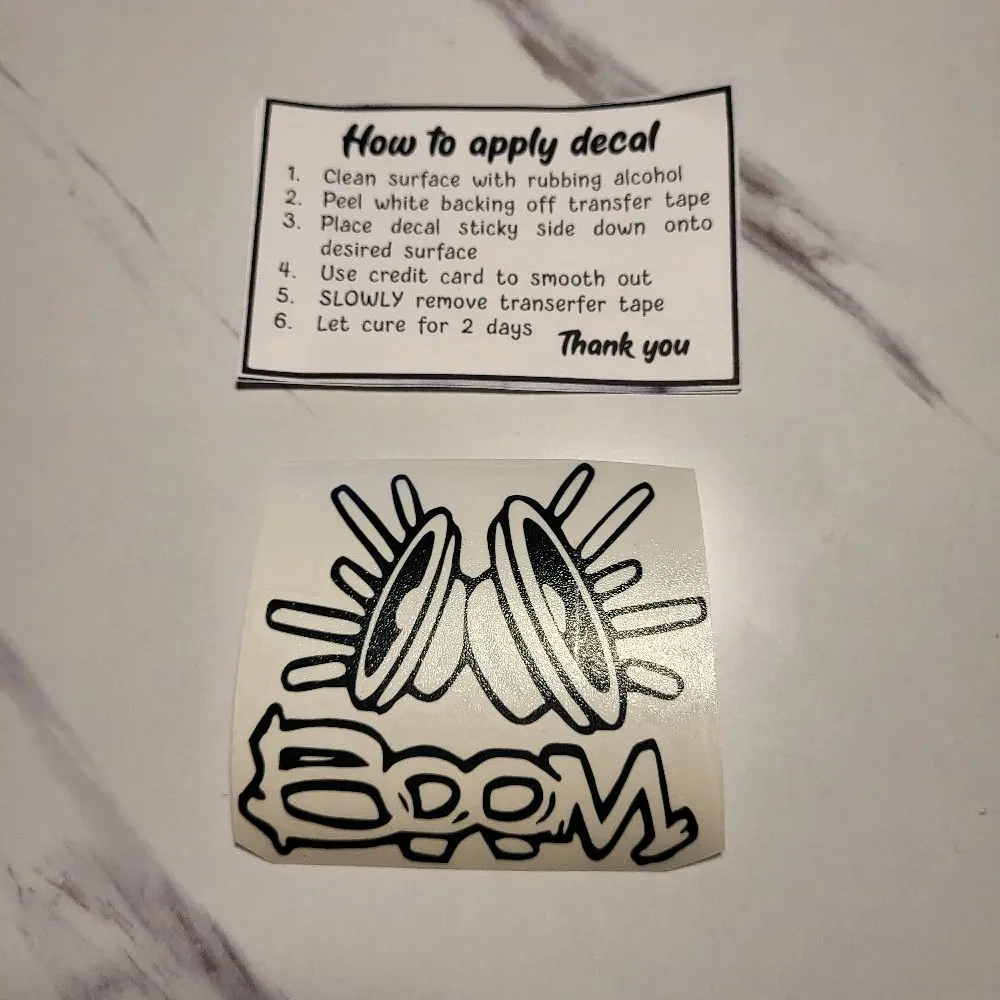 BOOM Car Decal Sticker Funny 3"x3"