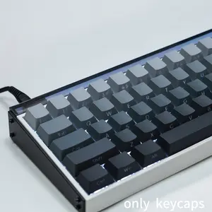 134-key Polar Night side-engraved keycaps, PBT side-engraved keycap set, gradient gray, OEM profile, compatible with MX mechanical keyboards, suitable for various gaming mechanical keyboards, best gift choice,