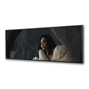 Pictorem C1FC2060GZ6N6M 20 x 60 in. Spider Princess - Black Framed Canvas Wall Art