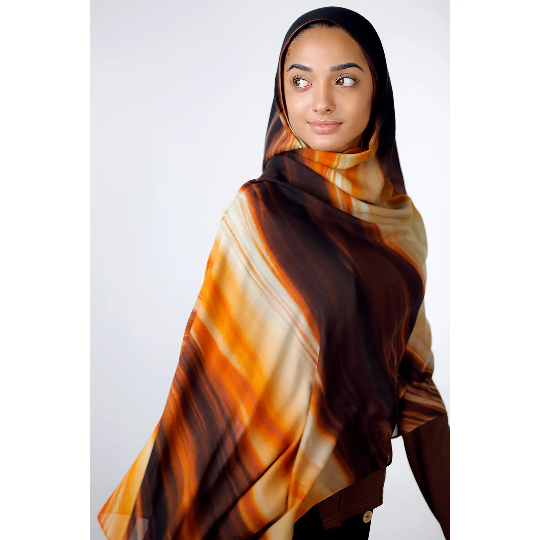 Chocolate Creamy Print Modal Hijab