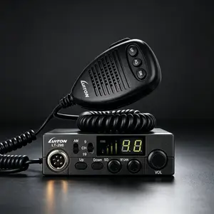 Compact AM/FM CB Radio Kit, 40-Channel Vehicle Mount Transceiver with Hand Mic & Emergency Channel, 12-24V for Hobbyists