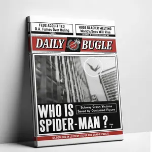 Daily Bugle "Who Is Spider-Man?" Art Print – Vintage Marvel Newspaper Wall Decor A Nostalgic Tribute to Classic Marvel Comics