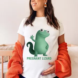 Lizard Lizard Lizard Pregnancy Announcement Shirt, Tiktok Viral Meme Lizard Shirt, Lizard Button Meme Shirt for Him or Her, Funny