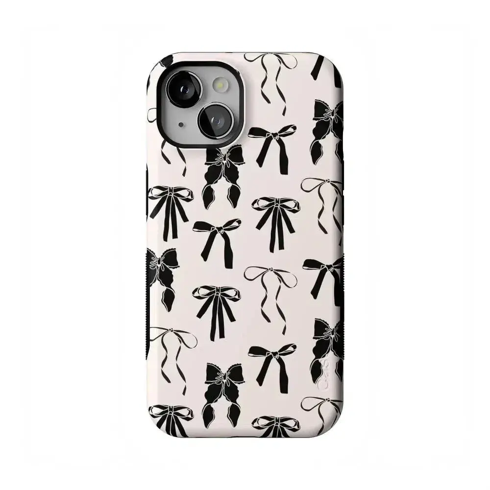 Casely iPhone 13 Case | Goth Girlie | Black Bows | Bold Protective Design | Compatible with MagSafe