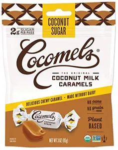Cocomels Coconut Milk Caramels With Coconut Sugar, Organic Candy, Dairy Free, Sugar Free, Vegan, Gluten Free, Non-GMO, No Cane Sugar, No High Fructose Corn Syrup, Kosher, Plant Based, (1Pack)