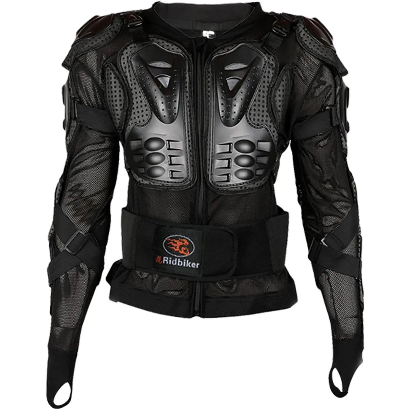 Motorcycle Full Body Armor Protector Removable Racing Jacket Motocross Spine Chest Motocross Protective Shirt (Black, M)