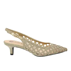 Bella Vita Womens Noel Mesh Cut-Out Pumps Dress Casual Low Heel 1-2" - Gold