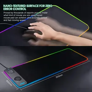 Large Extended RGB Gaming Mouse Pad with Wireless Charging, 3 Dynamic & 11 Static Lighting Modes, Non-Slip Waterproof LED Desk Mat, Compatible with Wireless Charging Phones & Headsets, Ideal for Gaming, Home and Office
