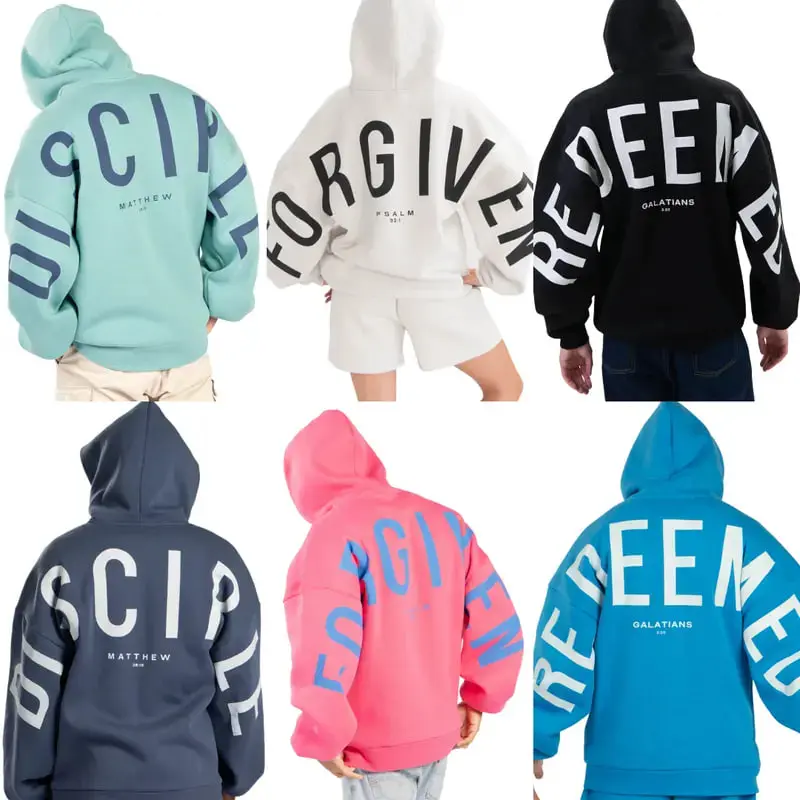 GLO Kingdom Essential Hoodie | Christian Oversized Hoodies, Heavyweight Faith Sweatshirts with Yahweh, Yeshua, Forgiven Designs, Super Soft Religious Apparel Gifts for Women & Men