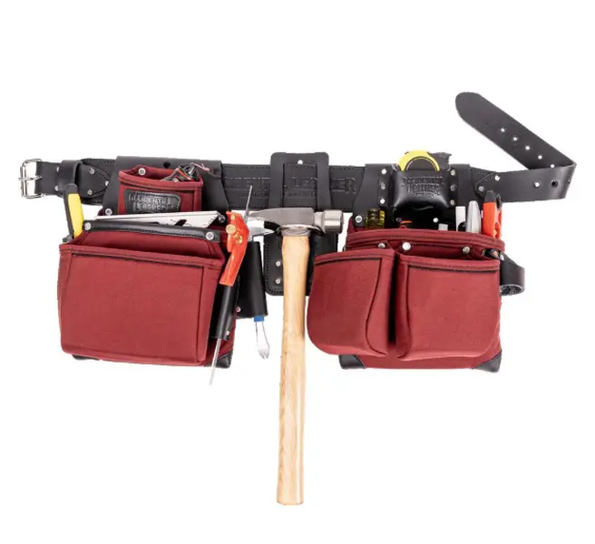 Occidental Leather OxyLights Framer Set - Red & Black, Large Size, Carpenter Framing Tools Organizer Bag