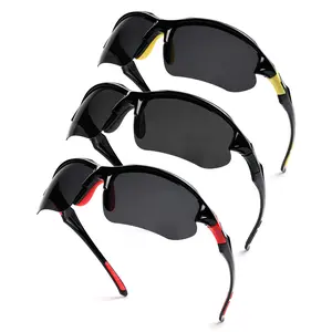 SUNVOES 3-Pack Outdoor Polarized Sports Sunglasses Windproof Rhinestones Thin Horn Rimmed Square Vintage Blue light Anti-Eyestrain For Running Driving Cycling Baseball Outdoor Activities outdoorfun flame