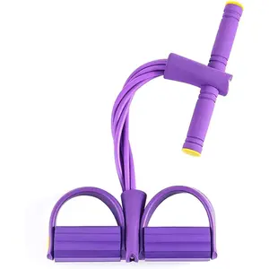 Multi-Use 4-Tube Resistance Band - Perfect for Yoga, Pilates, Leg Workouts, Postpartum Recovery & Office Stretching, Portable Home Fitness Essential  gym accessories