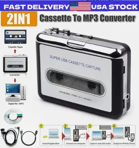 Portable Cassette Player Converter Recorder Convert Tapes To Digital MP3 USB US Portable Cassette Player Converter Recorder Convert Tapes To Digital MP3 USB US