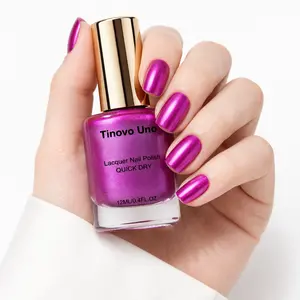 Tinovo Uno Metallic Purple Nail Polish - 12ml Manicure Cosmetic, Quick-Drying Home Salon Quality, No UV Lamp Needed, Ideal for Nail Art, Daily Wear & Gifting
