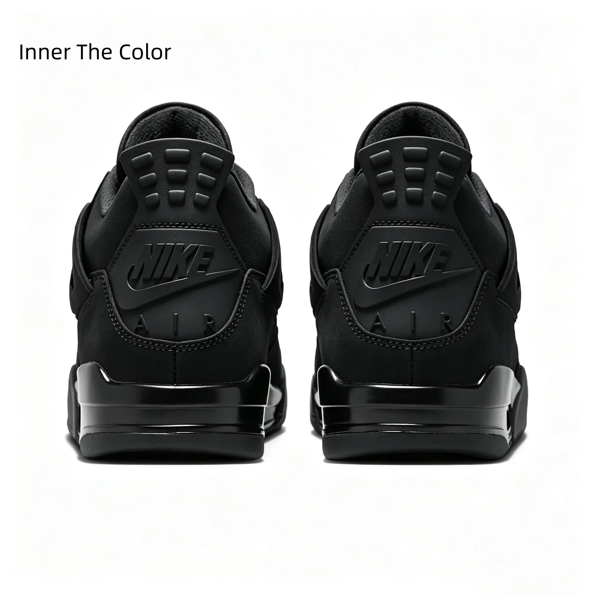 All Black Suede Mid Top Sneakers Solid Color Outsole Retro Street Skate Casual Shoes