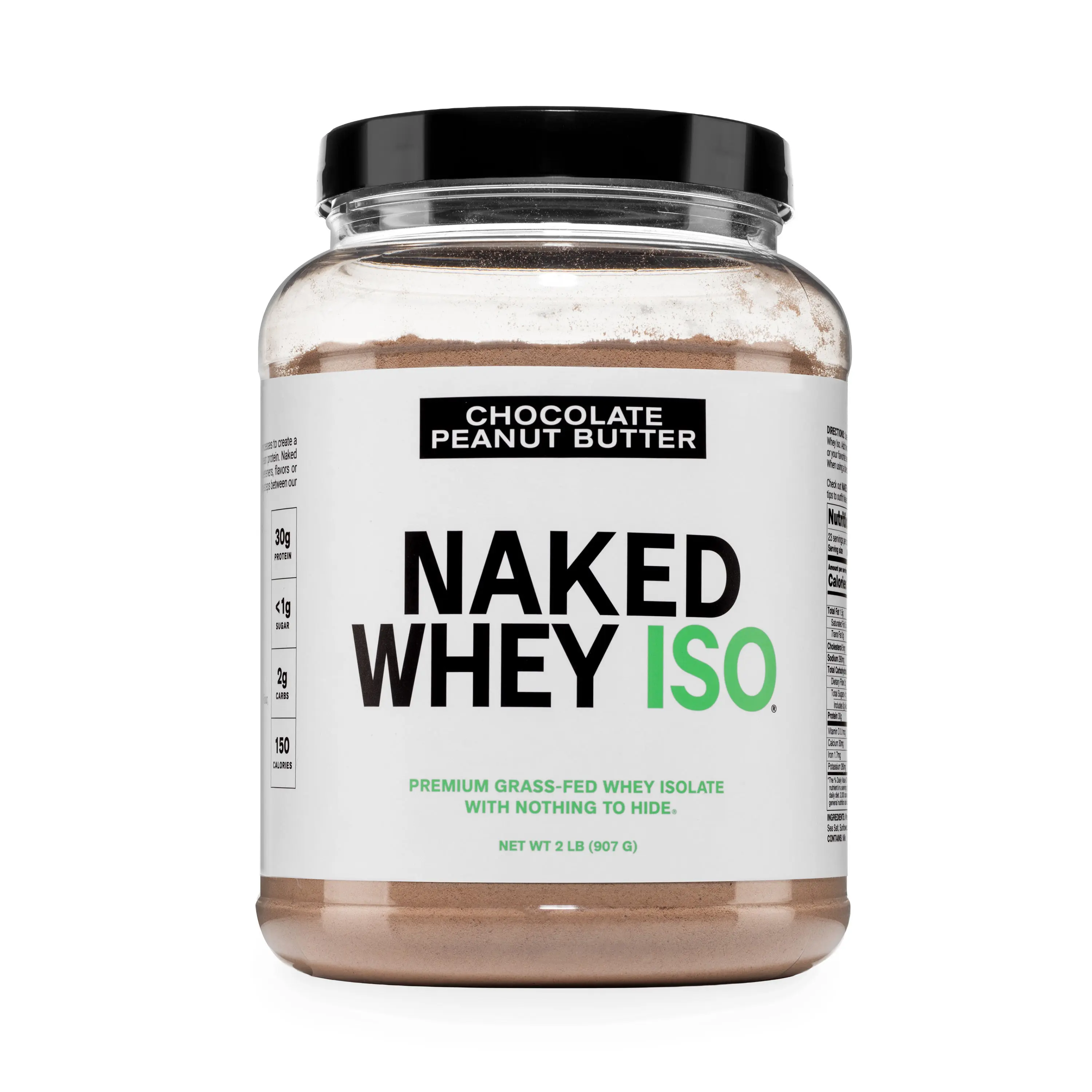 Chocolate Peanut Butter Grass-Fed Whey Isolate Protein Powder | Naked Whey Isolate - 2LB
