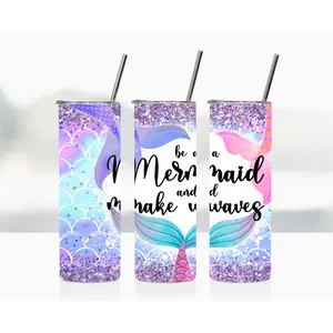 Mermaid customizable insulated tumbler, mermaid personalized tumbler.