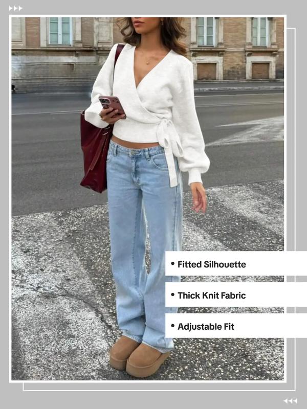 Women's Fall Winter Knitted Wrap Sweater, Casual Home Office Travel Essential, Versatile for Various Occasions