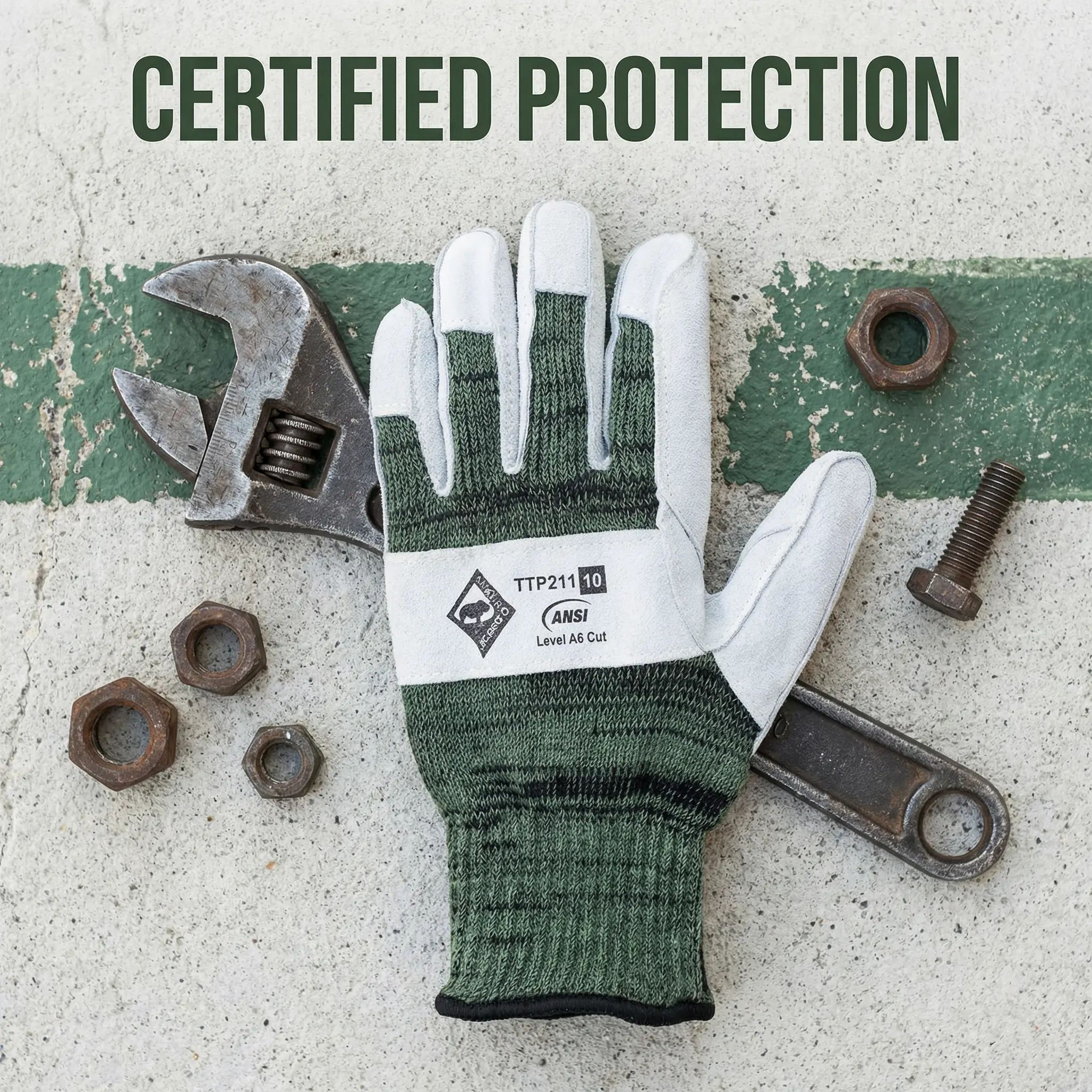 ANSI A6 Cut Resistant Gloves Cut Proof Work Gloves, Touchscreen, for Men and Women Used for Woodworking, Glass Cutting, Construction, Cargo Handling, Car Repair