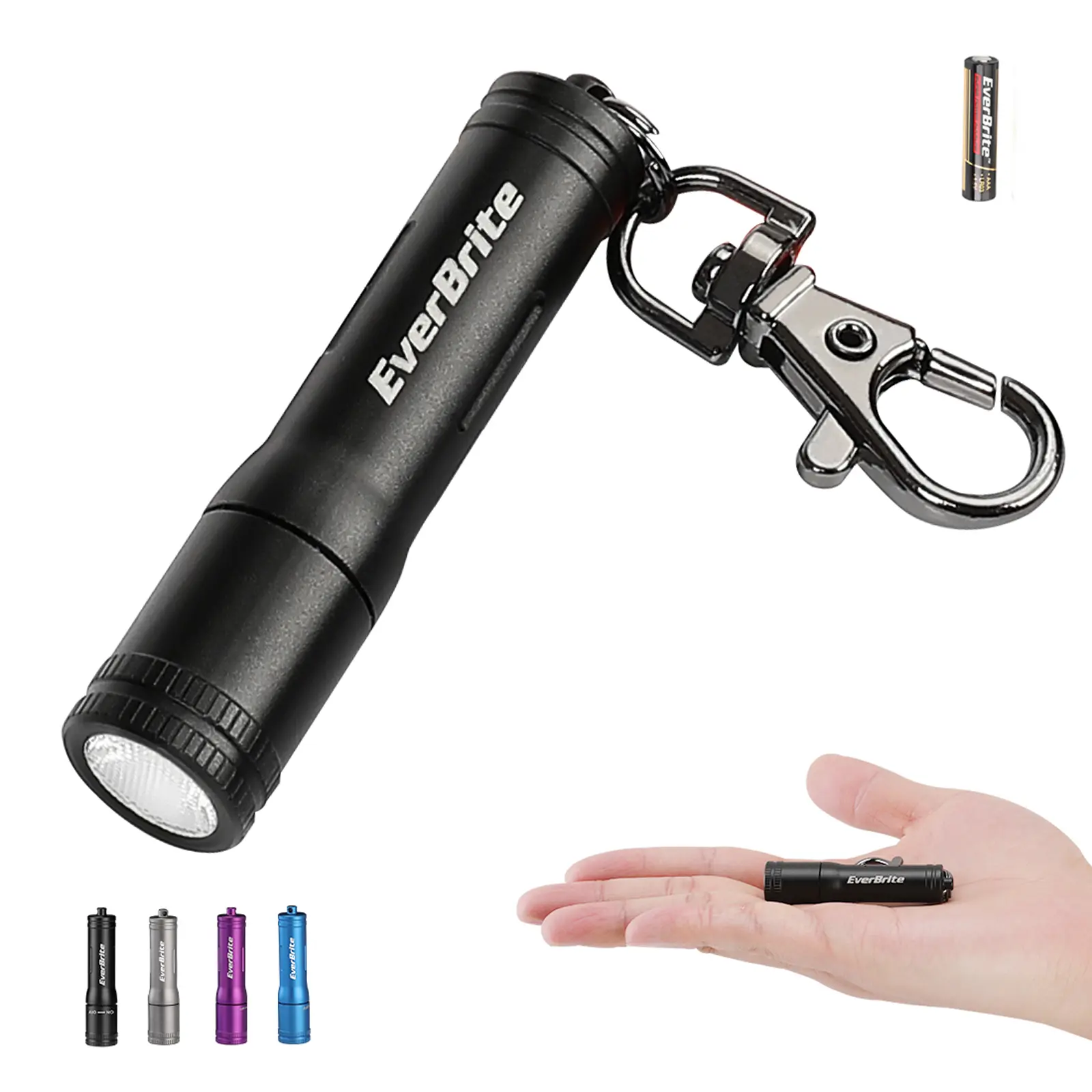 #fathersdaygift EverBrite Mini LED Flashlight High Lumen Keychain EDC Flashlight, Small Pocket Pen-Light for Hurricane Supplies, Camping, Hiking, Emergency, Hunting, 1 AAA Battery(Include)