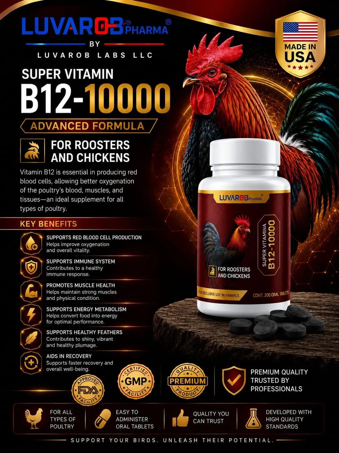 Super Vitamin B12 10.000 for Poultry 200 Oral Tablets