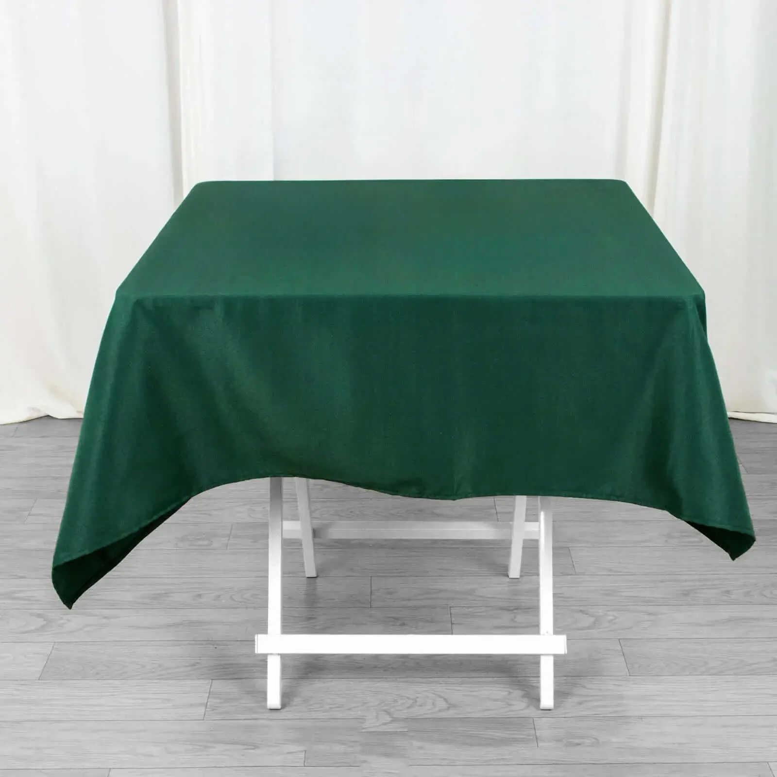 Premium Polyester Square Tablecloth, 54"x54" Hunter Emerald Green - 220GSM Wrinkle-Resistant Table Cover for Event, Wedding Decoration