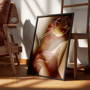 White Wine - Smard Black Wall Art Print/ Canvas for Home /Office Decor