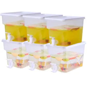 6 Pack 1.3 Gallon Fridge Drink Dispenser with Spigot, Odorless, Safe, Fruit Tea, Picnic, Large Capacity Jugs Pour Serving Drinkware Bar Beverage