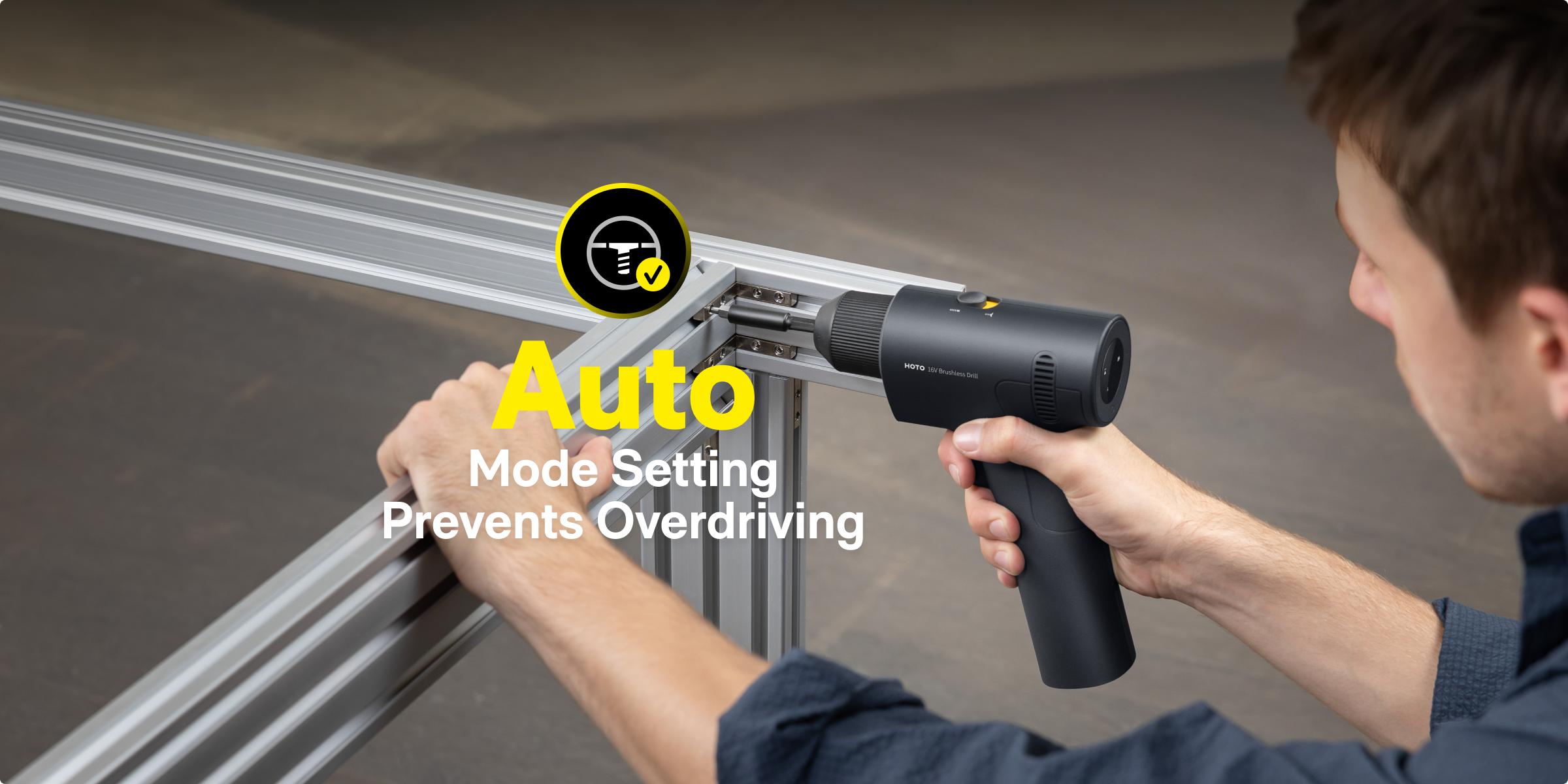 HOTO 16V Brushless Power Drill, 50 N·m High Torque with Smart Display, Auto Mode and LED Light, 10 Bits, 5 Drill Bits, 3/8” Keyless Chuck, Two Working Modes, Perfect for Home Repairs and Projects HOTO 16V Brushless Power Drill, 50 N·m High Torque with Smart Display, Auto Mode and LED Light, 10 Bits, 5 Drill Bits, 3/8” Keyless Chuck, Two Working Modes, Perfect for Home Repairs and Projects