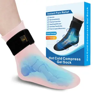 Thickened Solid Gel Ice Ankle Brace Hot Cold Compress Therapy Sock Relief from Bruises Swelling Heel Spurs Neuropathy