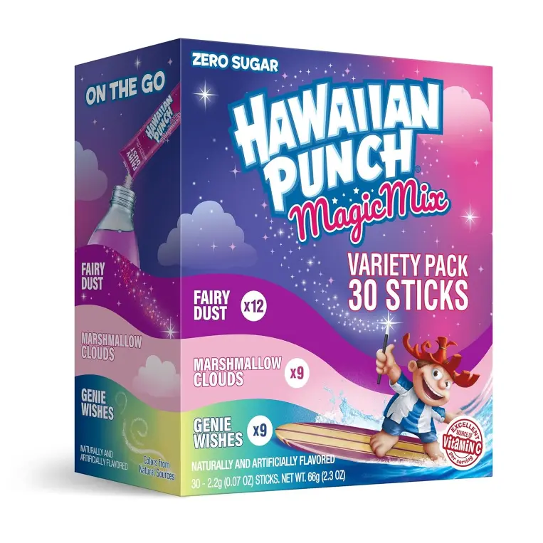 Hawaiian Punch Magic Mix, On-The-Go, Zero Sugar Drink Mix Packets, 30 pack