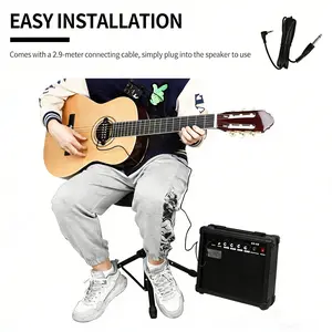 Qh-8a Acoustic Guitar Pickup, Portable Soundhole Pickup for 38/39/40/41 Inch Folk Guitars, Warm Clear Tone, Ideal for Live Performances